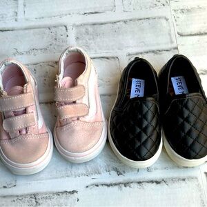 Kids Pink and Black Shoes Set